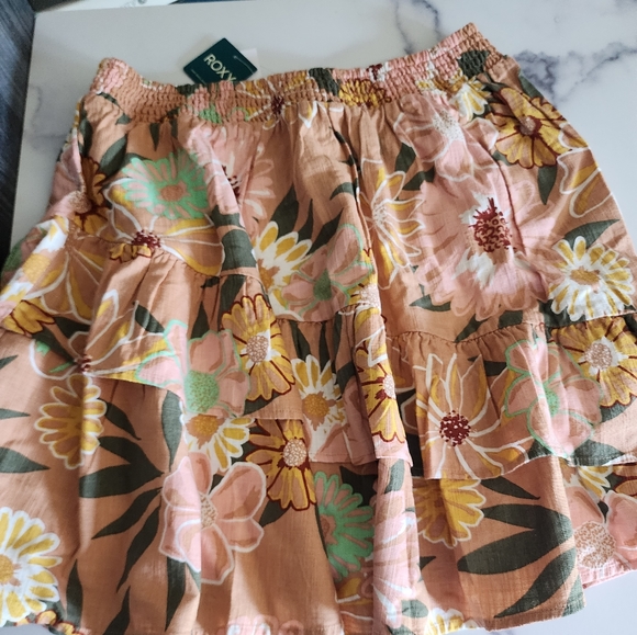 Roxy Cosmic Glow Again Skirt| BOHO Floral| Color Toasted Nut Bloom Boogie| NWT|L - Picture 2 of 11